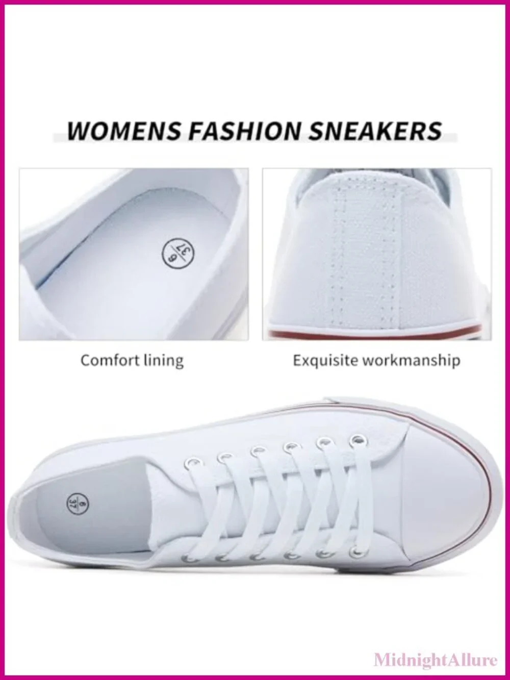 Women Canvas Sneakers Low Top Lace Up Slip Resistant Athletic Shoes